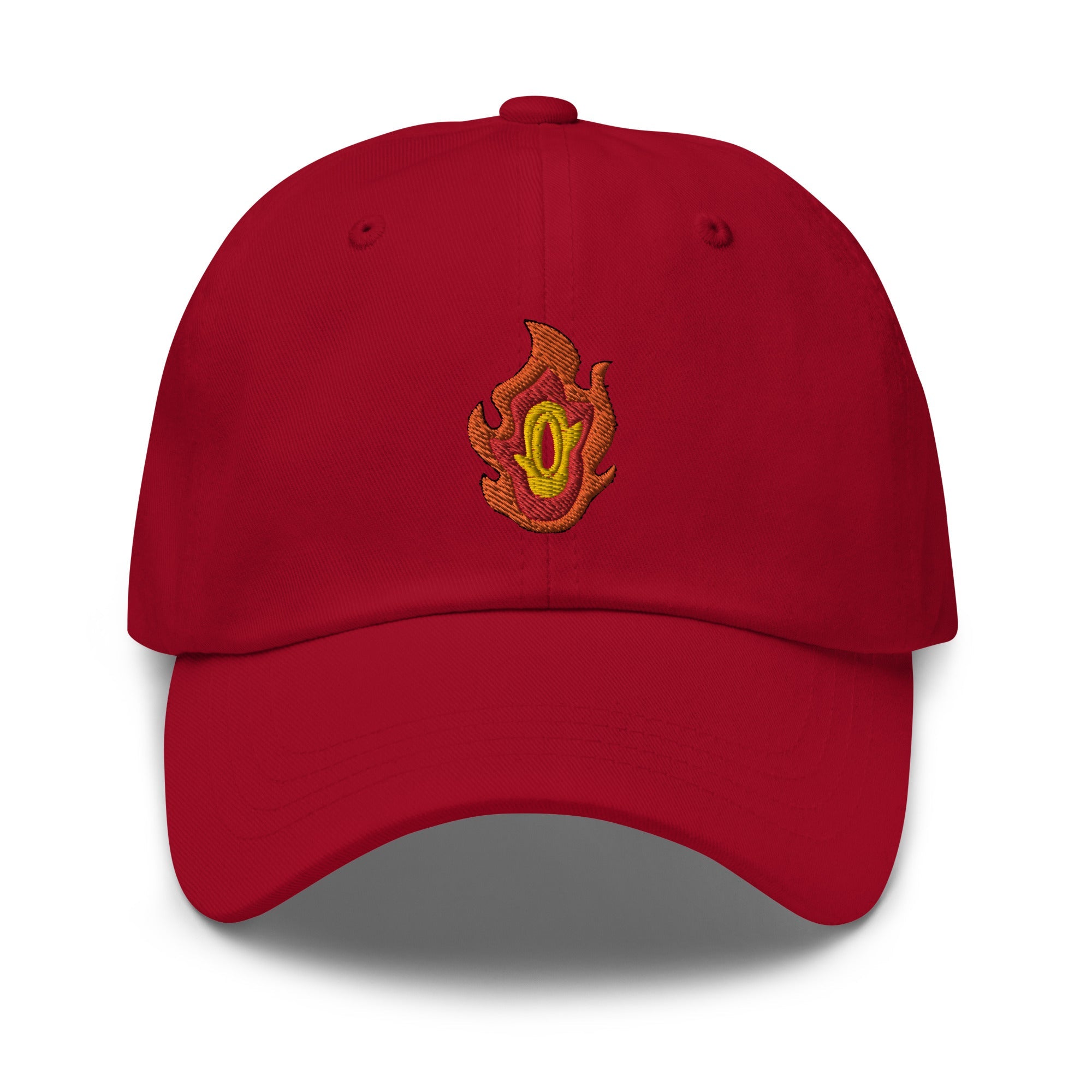 Adjustable Low-Profile Cap with Flame-Inspired Design
