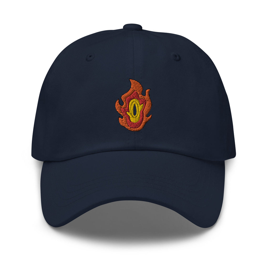 Adjustable Low-Profile Cap with Flame-Inspired Design